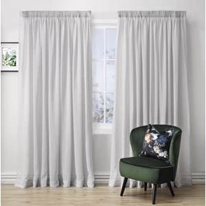 Haven Ash - Readymade Sheer Pencil Pleat Curtain